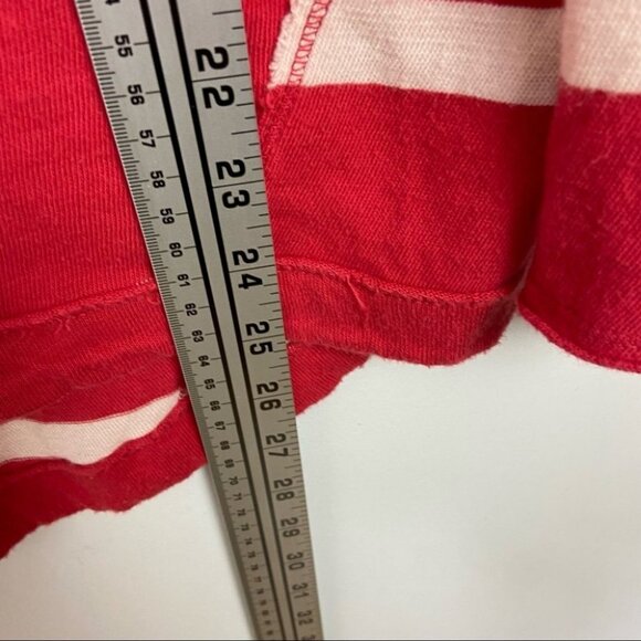 Free People Upstate Red Striped Long‎ Sleeve Top Oversized Boho Size XS Bohemian - Picture 11 of 16